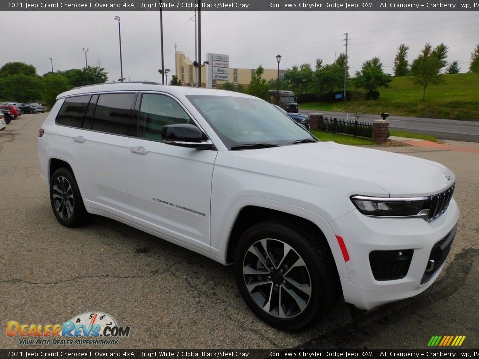 2021 Jeep Grand Cherokee L Overland 4x4 Bright White / Global Black/Steel Gray Photo #3