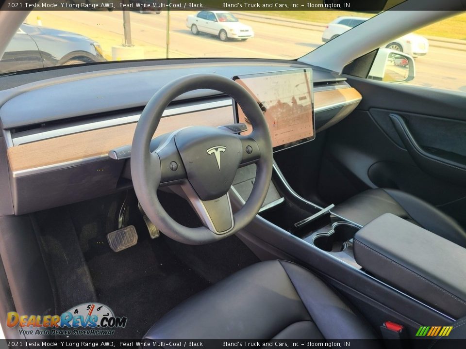 2021 Tesla Model Y Long Range AWD Pearl White Multi-Coat / Black Photo #4
