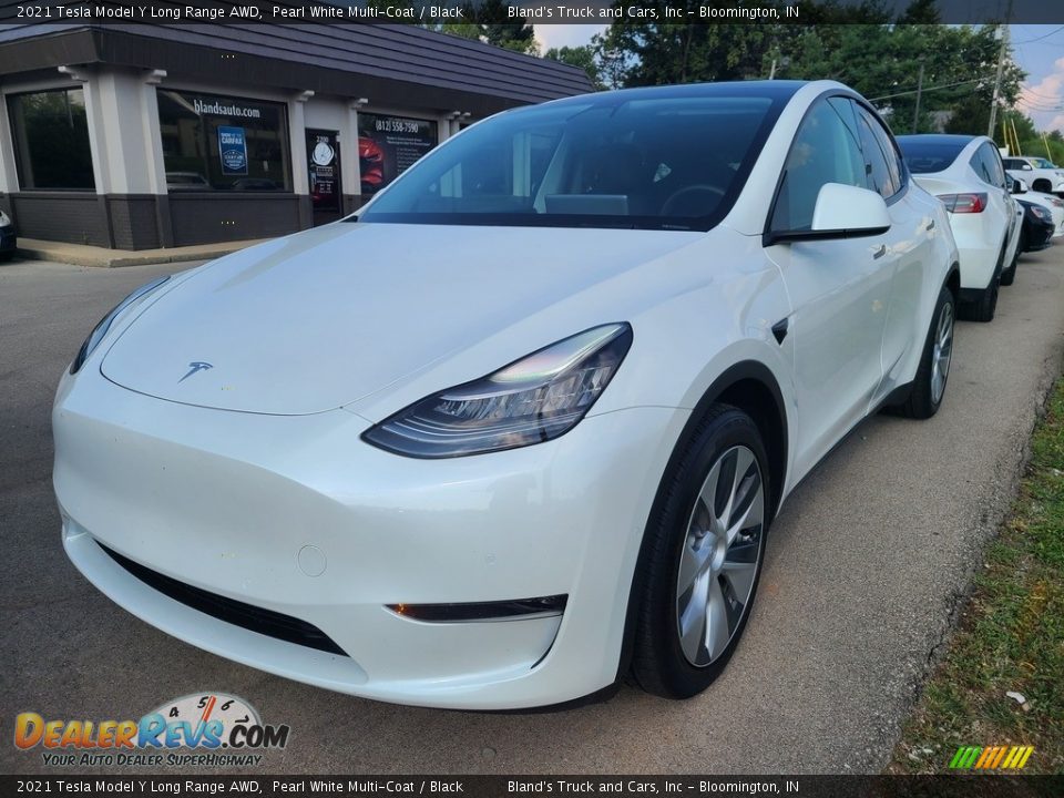 2021 Tesla Model Y Long Range AWD Pearl White Multi-Coat / Black Photo #1