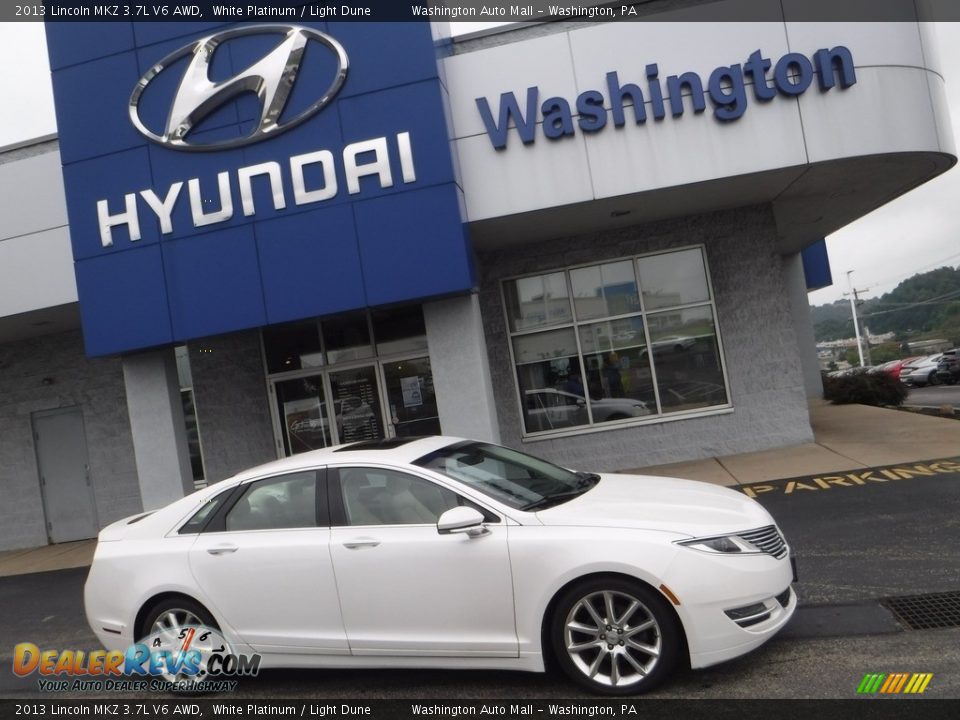 2013 Lincoln MKZ 3.7L V6 AWD White Platinum / Light Dune Photo #2