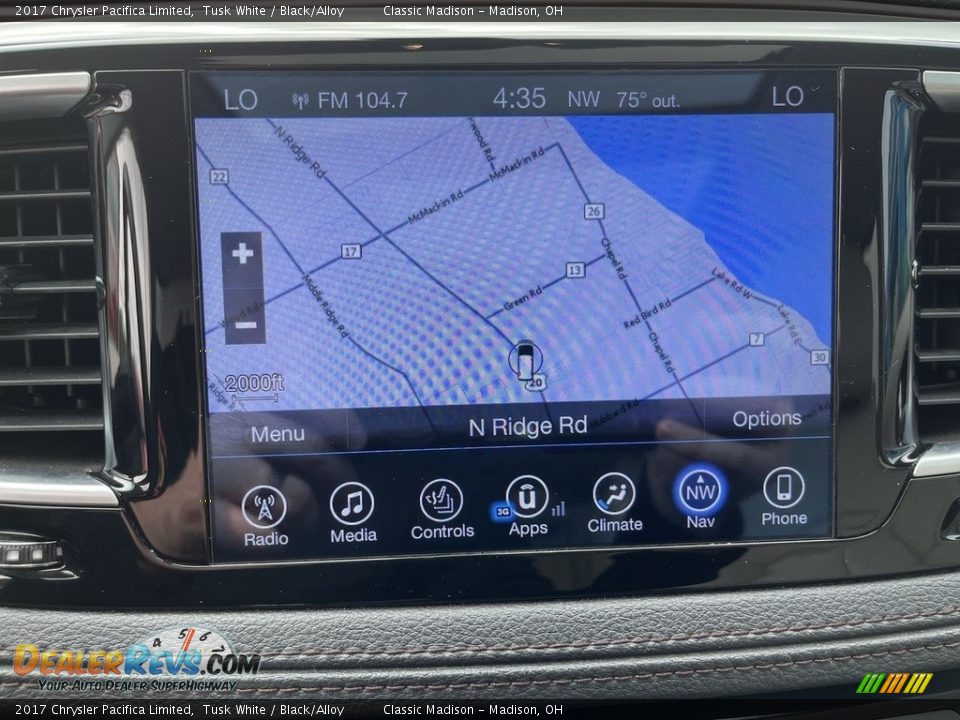 2017 Chrysler Pacifica Limited Tusk White / Black/Alloy Photo #13