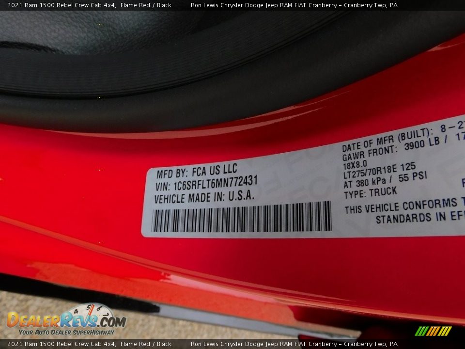 2021 Ram 1500 Rebel Crew Cab 4x4 Flame Red / Black Photo #20