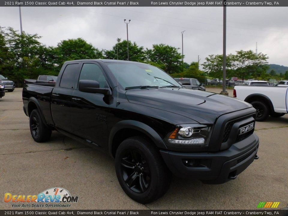 2021 Ram 1500 Classic Quad Cab 4x4 Diamond Black Crystal Pearl / Black Photo #3