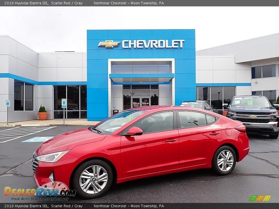 2019 Hyundai Elantra SEL Scarlet Red / Gray Photo #1