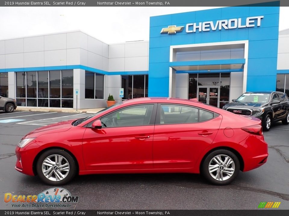 2019 Hyundai Elantra SEL Scarlet Red / Gray Photo #3