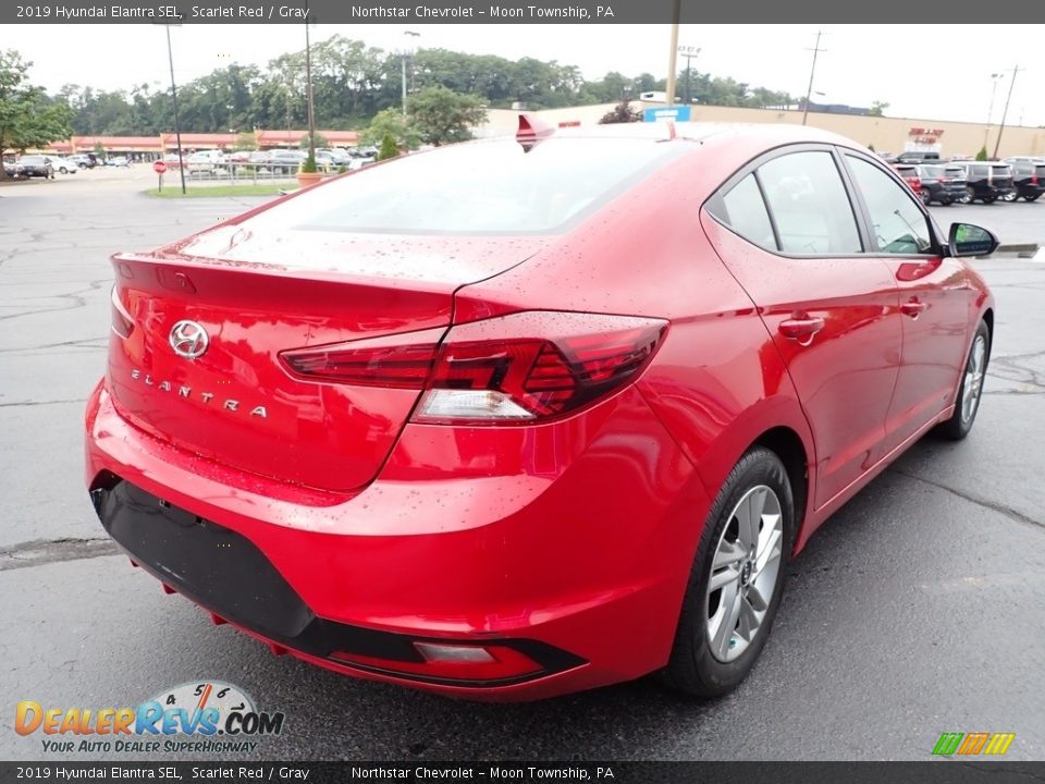 2019 Hyundai Elantra SEL Scarlet Red / Gray Photo #7