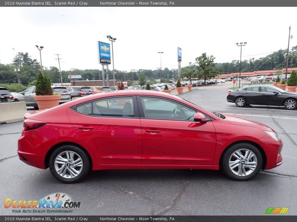 2019 Hyundai Elantra SEL Scarlet Red / Gray Photo #9