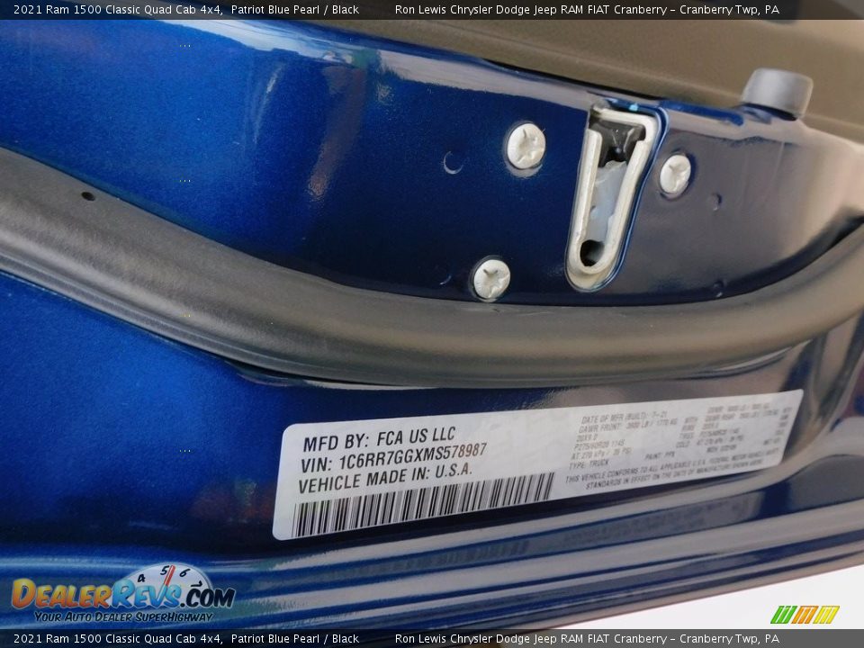 2021 Ram 1500 Classic Quad Cab 4x4 Patriot Blue Pearl / Black Photo #20