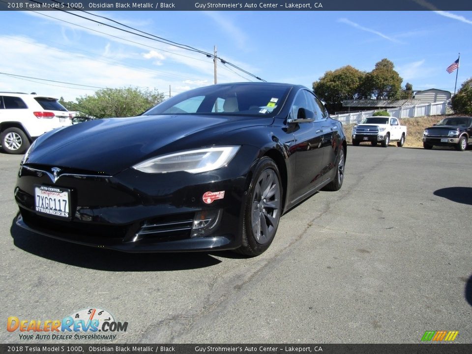 2018 Tesla Model S 100D Obsidian Black Metallic / Black Photo #3