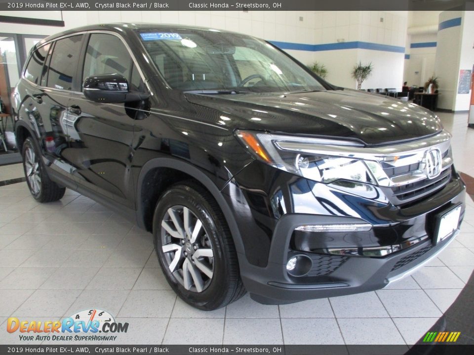 2019 Honda Pilot EX-L AWD Crystal Black Pearl / Black Photo #3