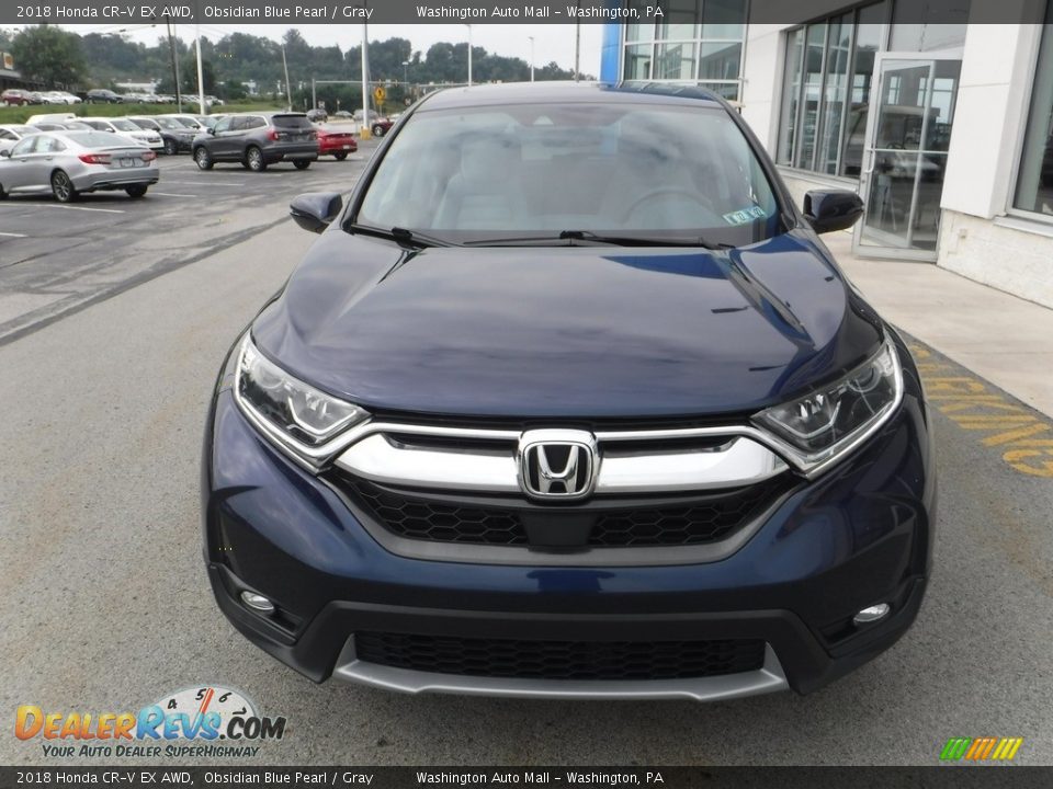 2018 Honda CR-V EX AWD Obsidian Blue Pearl / Gray Photo #4