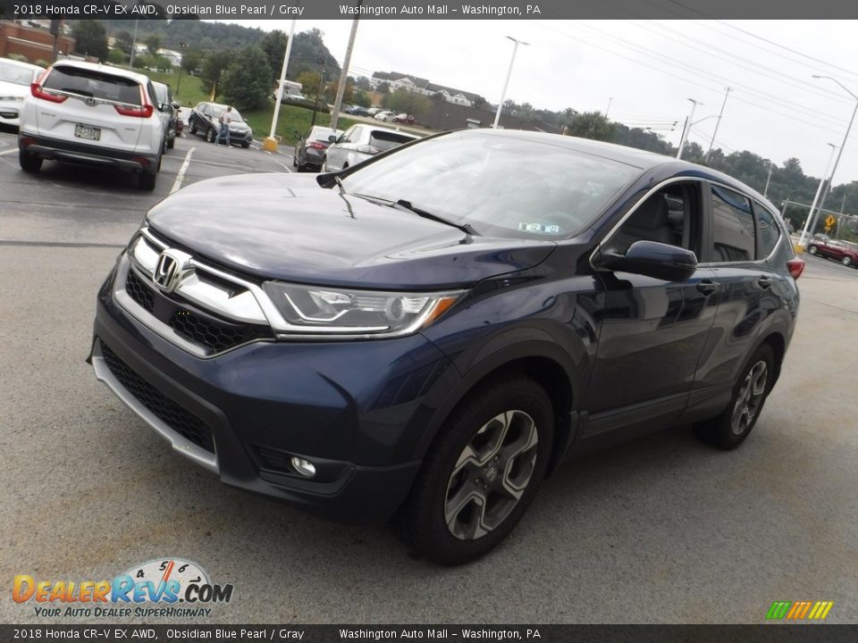 2018 Honda CR-V EX AWD Obsidian Blue Pearl / Gray Photo #5