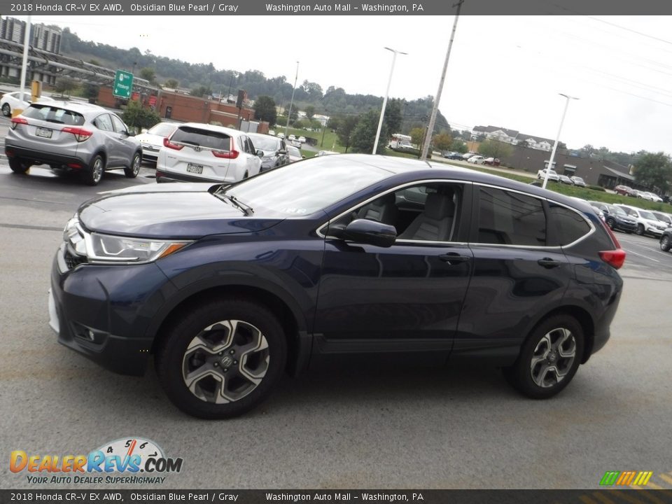 2018 Honda CR-V EX AWD Obsidian Blue Pearl / Gray Photo #6