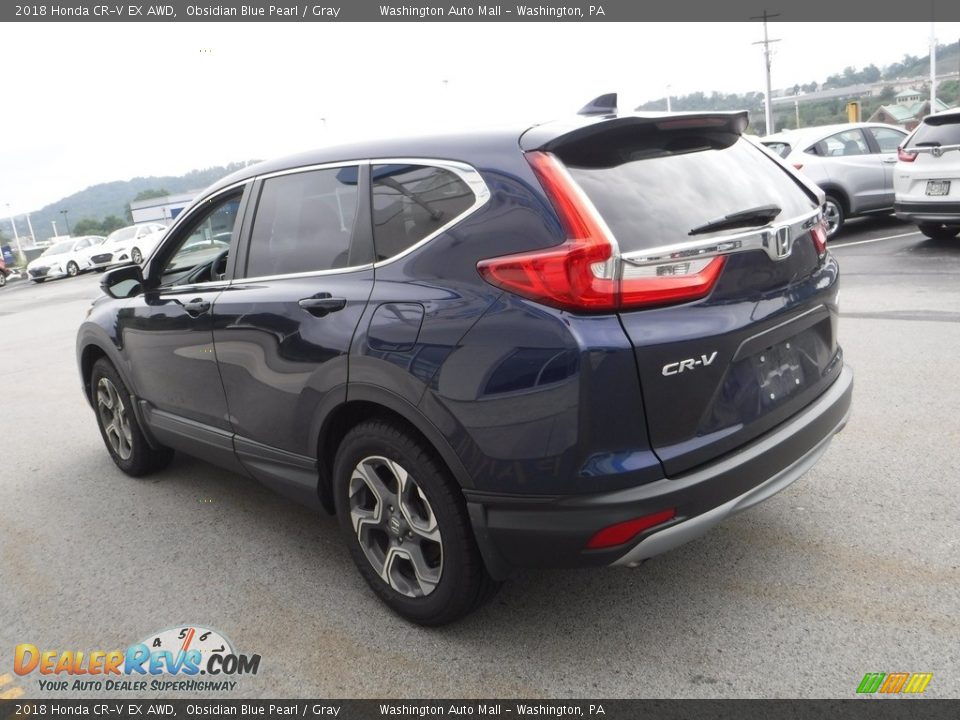 2018 Honda CR-V EX AWD Obsidian Blue Pearl / Gray Photo #7