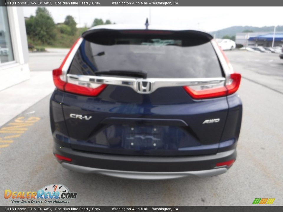 2018 Honda CR-V EX AWD Obsidian Blue Pearl / Gray Photo #8