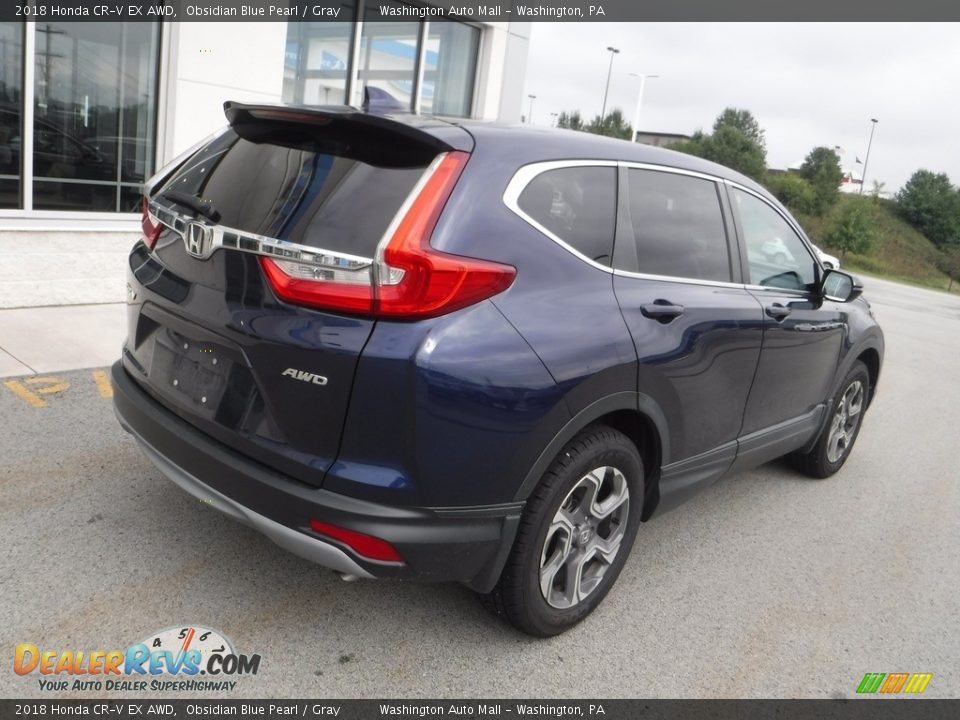 2018 Honda CR-V EX AWD Obsidian Blue Pearl / Gray Photo #9