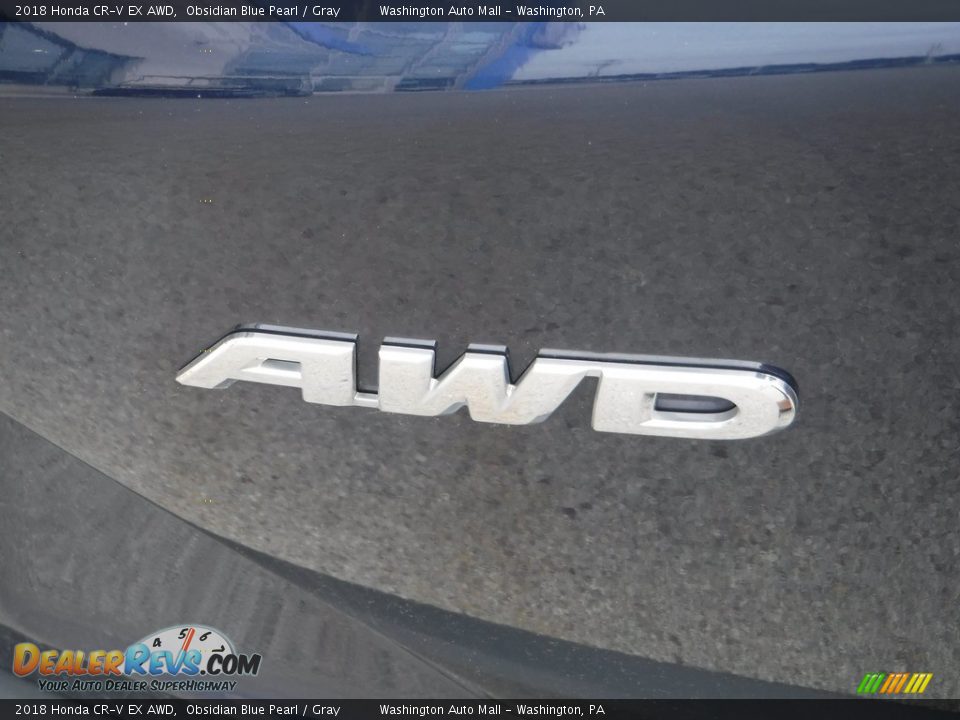 2018 Honda CR-V EX AWD Obsidian Blue Pearl / Gray Photo #10