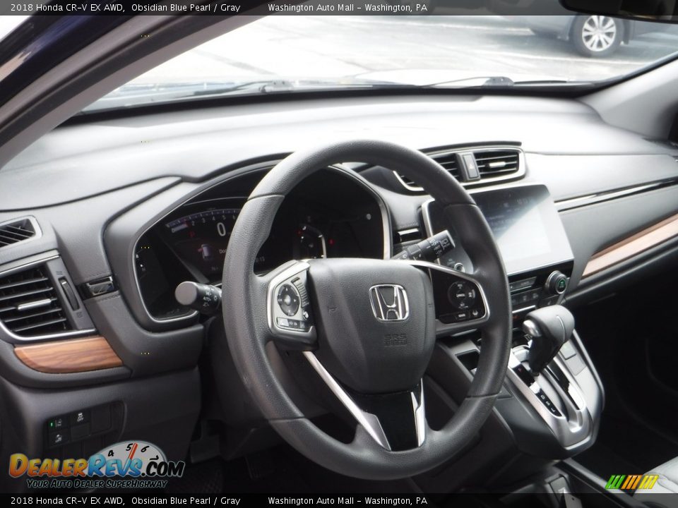 2018 Honda CR-V EX AWD Obsidian Blue Pearl / Gray Photo #12