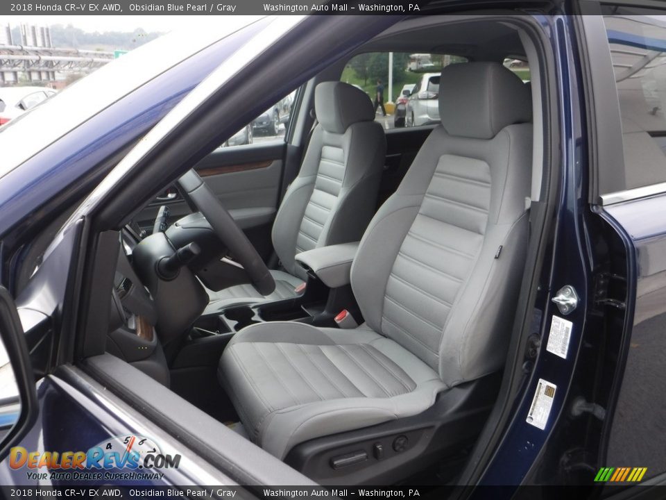 2018 Honda CR-V EX AWD Obsidian Blue Pearl / Gray Photo #13