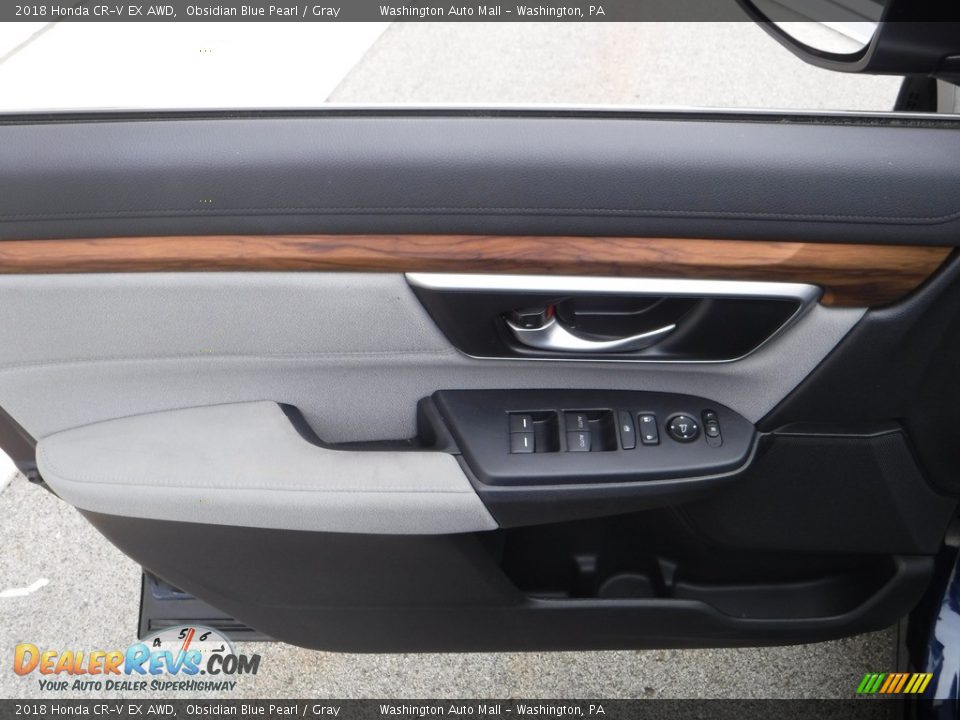 2018 Honda CR-V EX AWD Obsidian Blue Pearl / Gray Photo #16