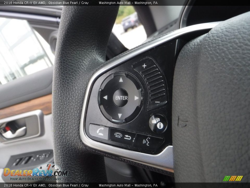 2018 Honda CR-V EX AWD Obsidian Blue Pearl / Gray Photo #22