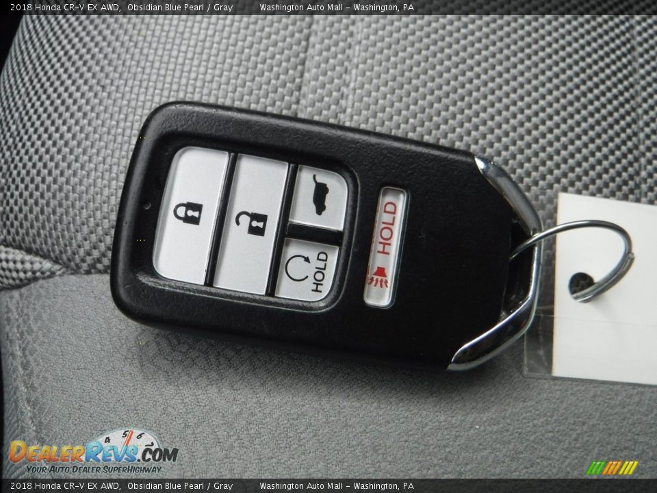 2018 Honda CR-V EX AWD Obsidian Blue Pearl / Gray Photo #30