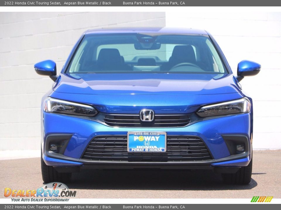 2022 Honda Civic Touring Sedan Aegean Blue Metallic / Black Photo #3