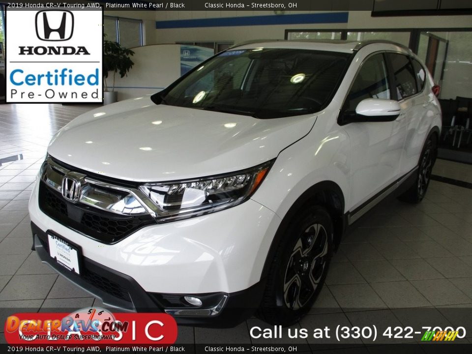 2019 Honda CR-V Touring AWD Platinum White Pearl / Black Photo #1