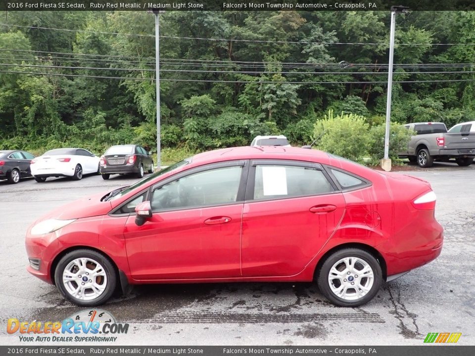 2016 Ford Fiesta SE Sedan Ruby Red Metallic / Medium Light Stone Photo #6