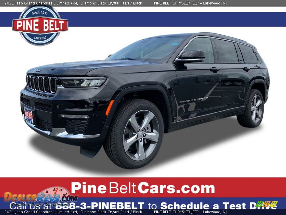 2021 Jeep Grand Cherokee L Limited 4x4 Diamond Black Crystal Pearl / Black Photo #1