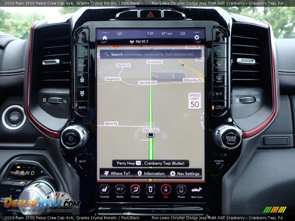 Navigation of 2020 Ram 1500 Rebel Crew Cab 4x4 Photo #18