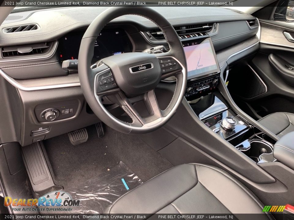 2021 Jeep Grand Cherokee L Limited 4x4 Diamond Black Crystal Pearl / Black Photo #14