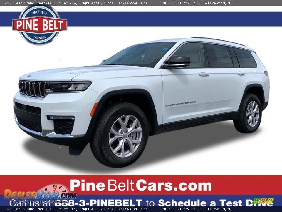 2021 Jeep Grand Cherokee L Limited 4x4 Bright White / Global Black/Wicker Beige Photo #1