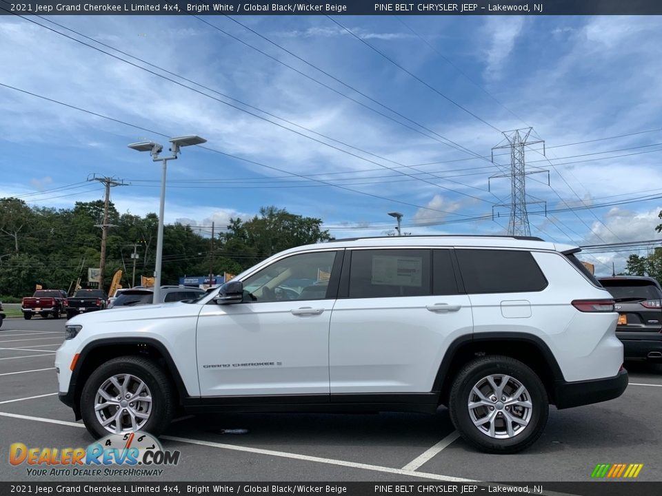2021 Jeep Grand Cherokee L Limited 4x4 Bright White / Global Black/Wicker Beige Photo #4