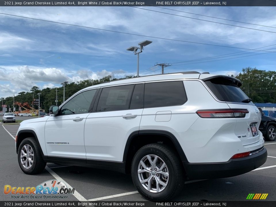 2021 Jeep Grand Cherokee L Limited 4x4 Bright White / Global Black/Wicker Beige Photo #6