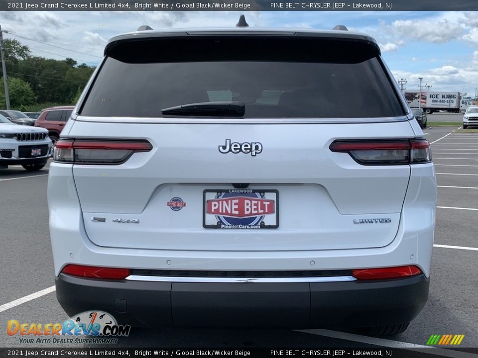 2021 Jeep Grand Cherokee L Limited 4x4 Bright White / Global Black/Wicker Beige Photo #7