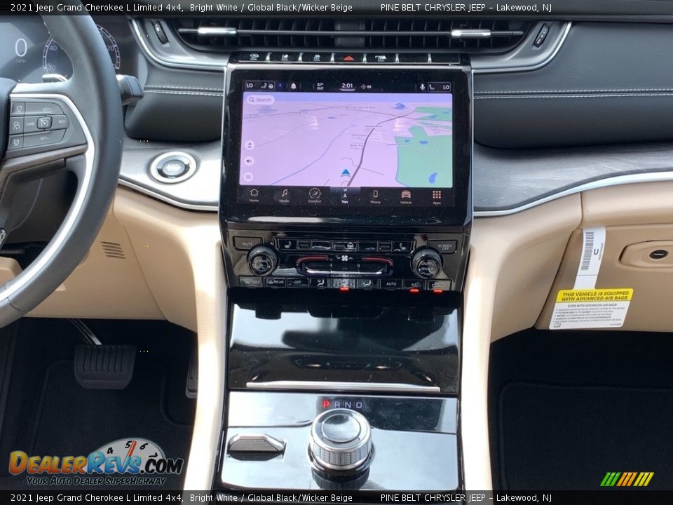2021 Jeep Grand Cherokee L Limited 4x4 Bright White / Global Black/Wicker Beige Photo #10