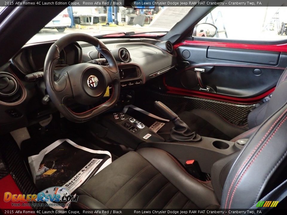 Black Interior - 2015 Alfa Romeo 4C Launch Edition Coupe Photo #7