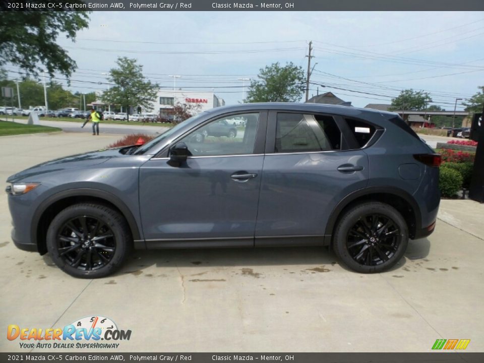 2021 Mazda CX-5 Carbon Edition AWD Polymetal Gray / Red Photo #6