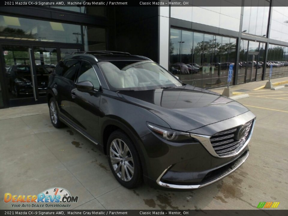 2021 Mazda CX-9 Signature AWD Machine Gray Metallic / Parchment Photo #1