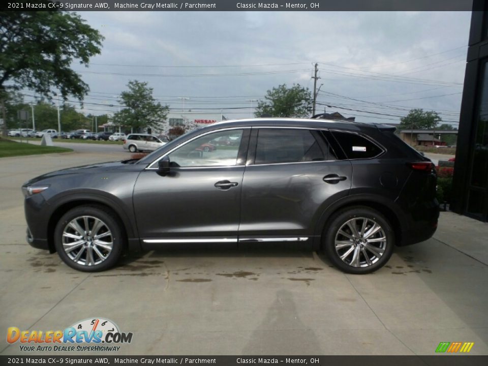 2021 Mazda CX-9 Signature AWD Machine Gray Metallic / Parchment Photo #6