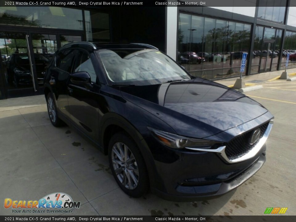 2021 Mazda CX-5 Grand Touring AWD Deep Crystal Blue Mica / Parchment Photo #1