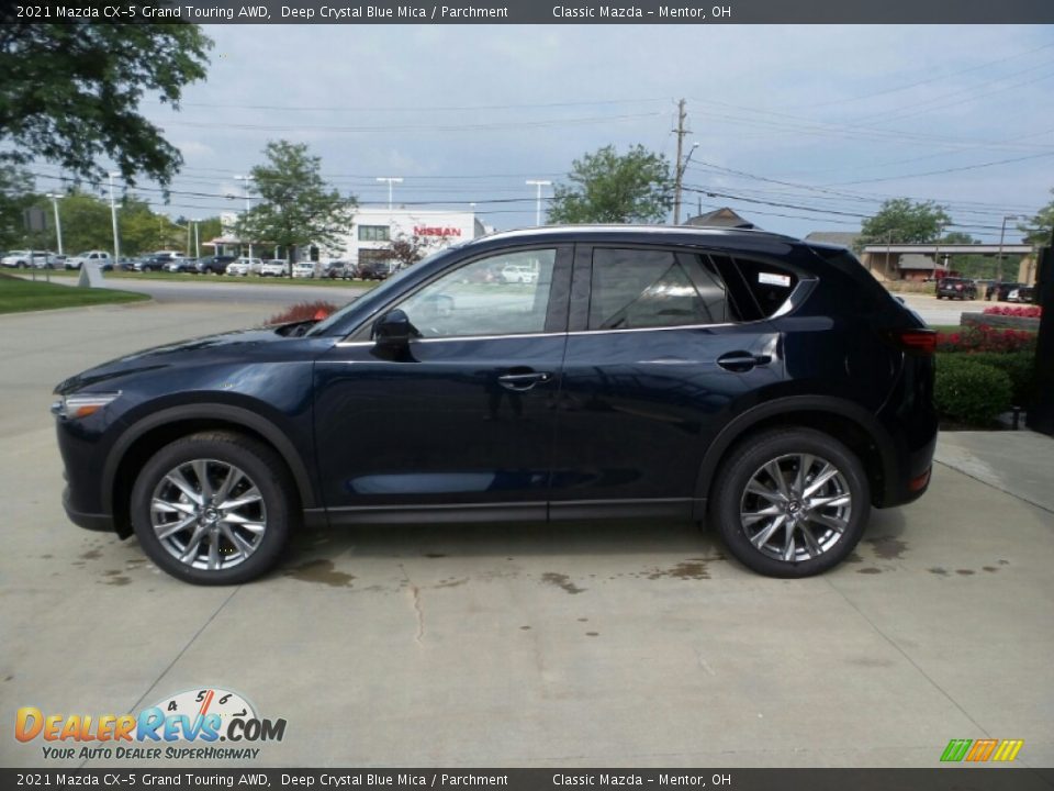 2021 Mazda CX-5 Grand Touring AWD Deep Crystal Blue Mica / Parchment Photo #6