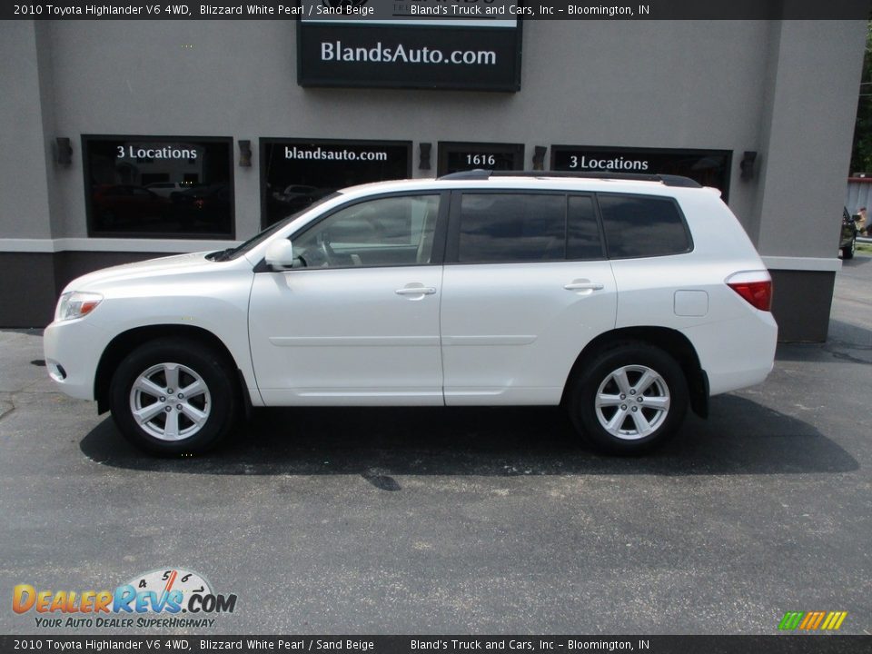 2010 Toyota Highlander V6 4WD Blizzard White Pearl / Sand Beige Photo #1