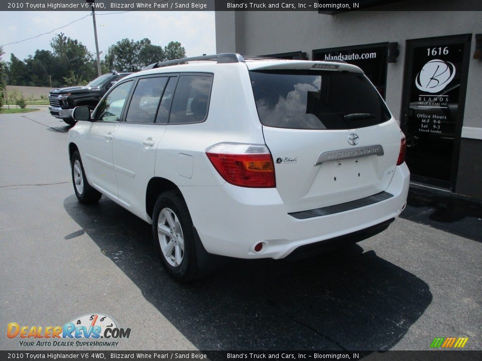 2010 Toyota Highlander V6 4WD Blizzard White Pearl / Sand Beige Photo #3