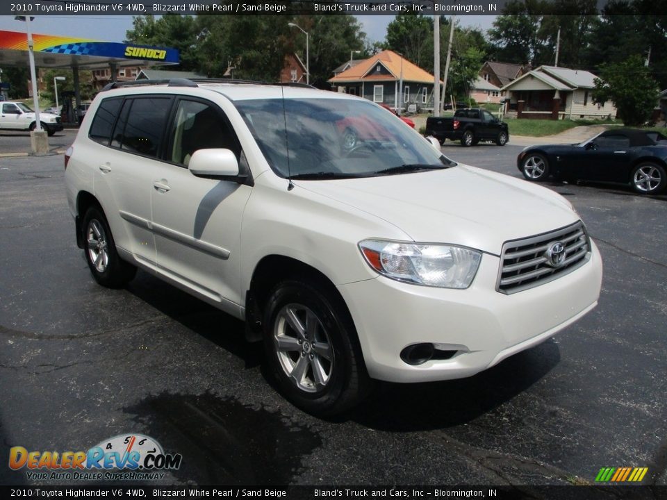 2010 Toyota Highlander V6 4WD Blizzard White Pearl / Sand Beige Photo #5