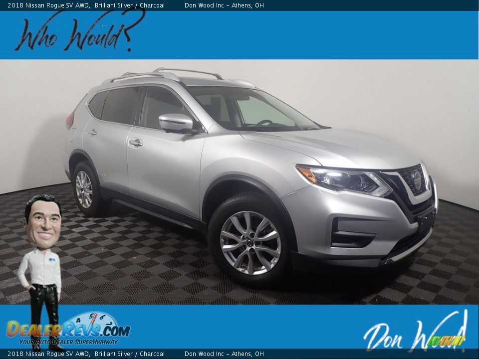 2018 Nissan Rogue SV AWD Brilliant Silver / Charcoal Photo #1