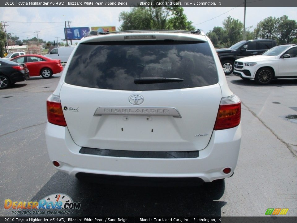 2010 Toyota Highlander V6 4WD Blizzard White Pearl / Sand Beige Photo #26