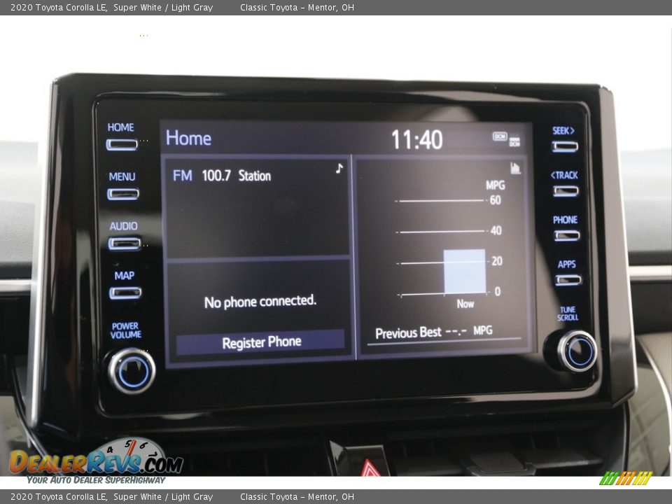 2020 Toyota Corolla LE Super White / Light Gray Photo #10