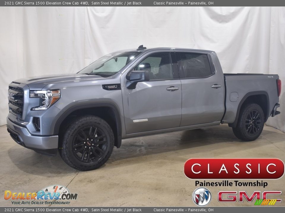 2021 GMC Sierra 1500 Elevation Crew Cab 4WD Satin Steel Metallic / Jet Black Photo #1